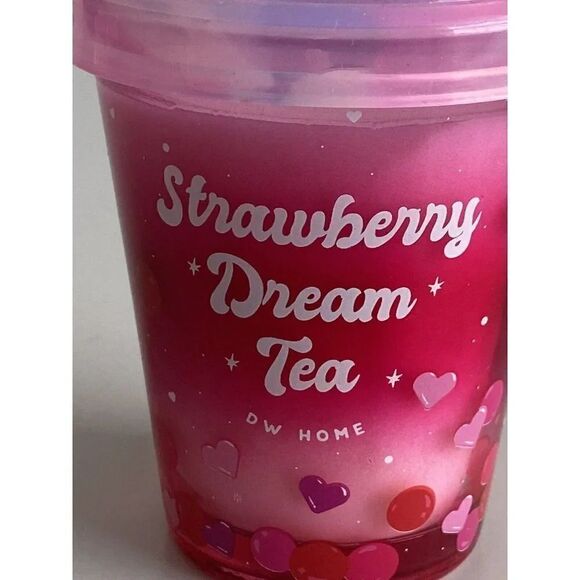 DW Home Strawberry Dream Tea Candle 4.3 OZ Richly Scented Mini Single Wick NEW - Picture 2 of 10